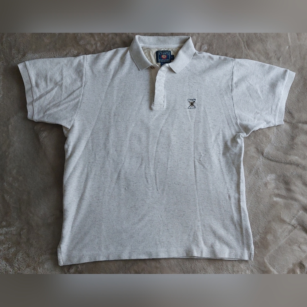 Vtg 90s Chaps Ralph Lauren Men's Cotton Linen Polo Shirt | XL